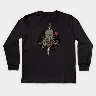 The Cthulhu Red Rose Kids Long Sleeve T-Shirt